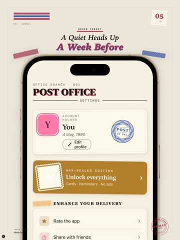 Birthday Card Maker & Reminder iPad screenshot