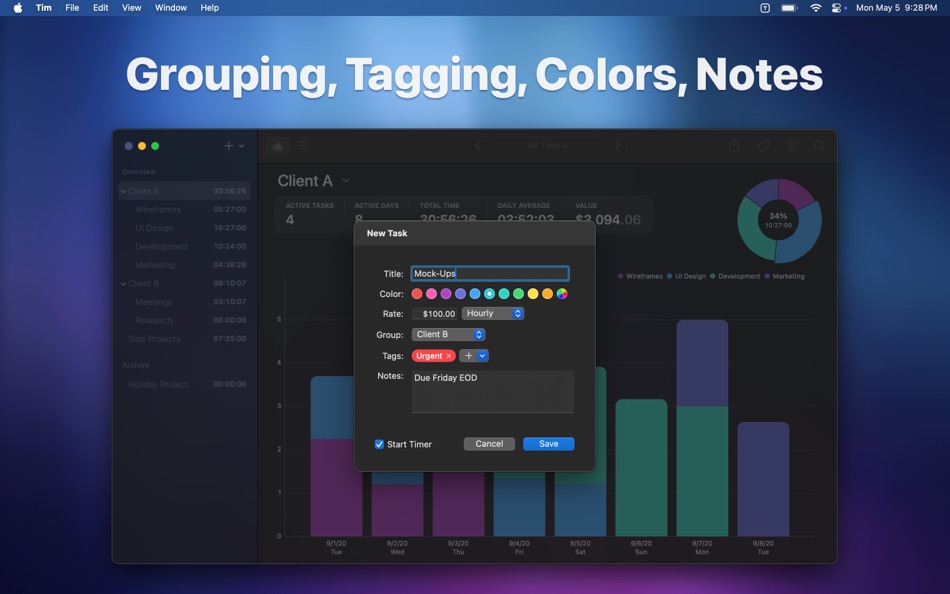 #3. Tim ∙ Time Tracker (macOS) 由: Neat Software Co.