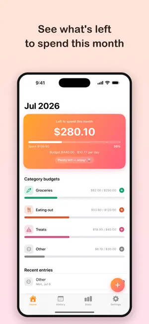 Foodget: Food Budget Tracker screenshot 1