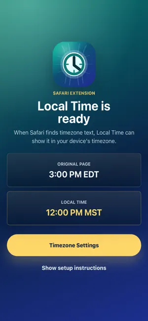 Local Time for Safari screenshot 2