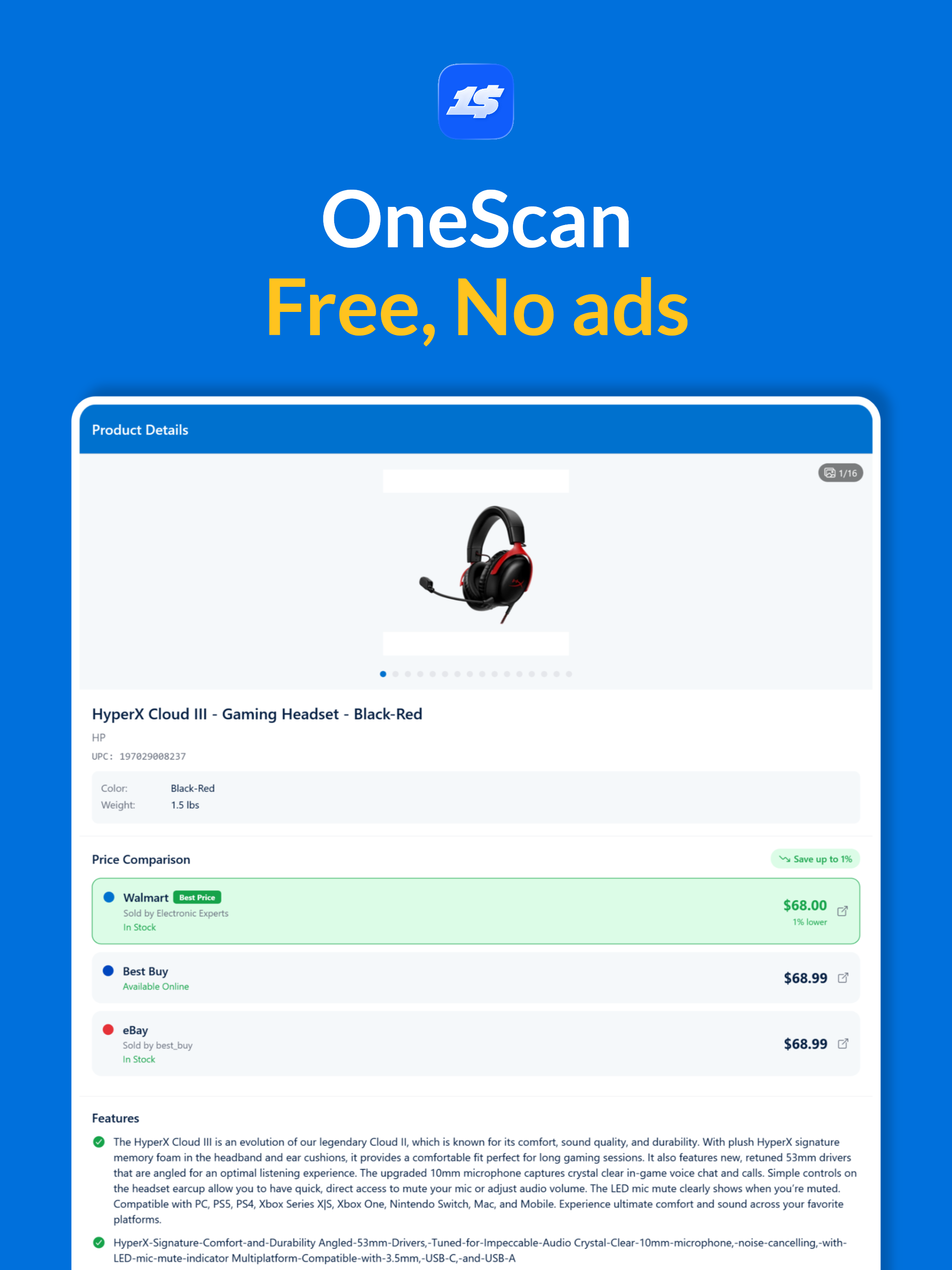 OneScan: Compare Prices Fast