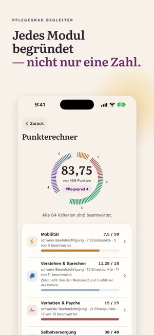 Pflegegrad Begleiter & Rechner screenshot 3