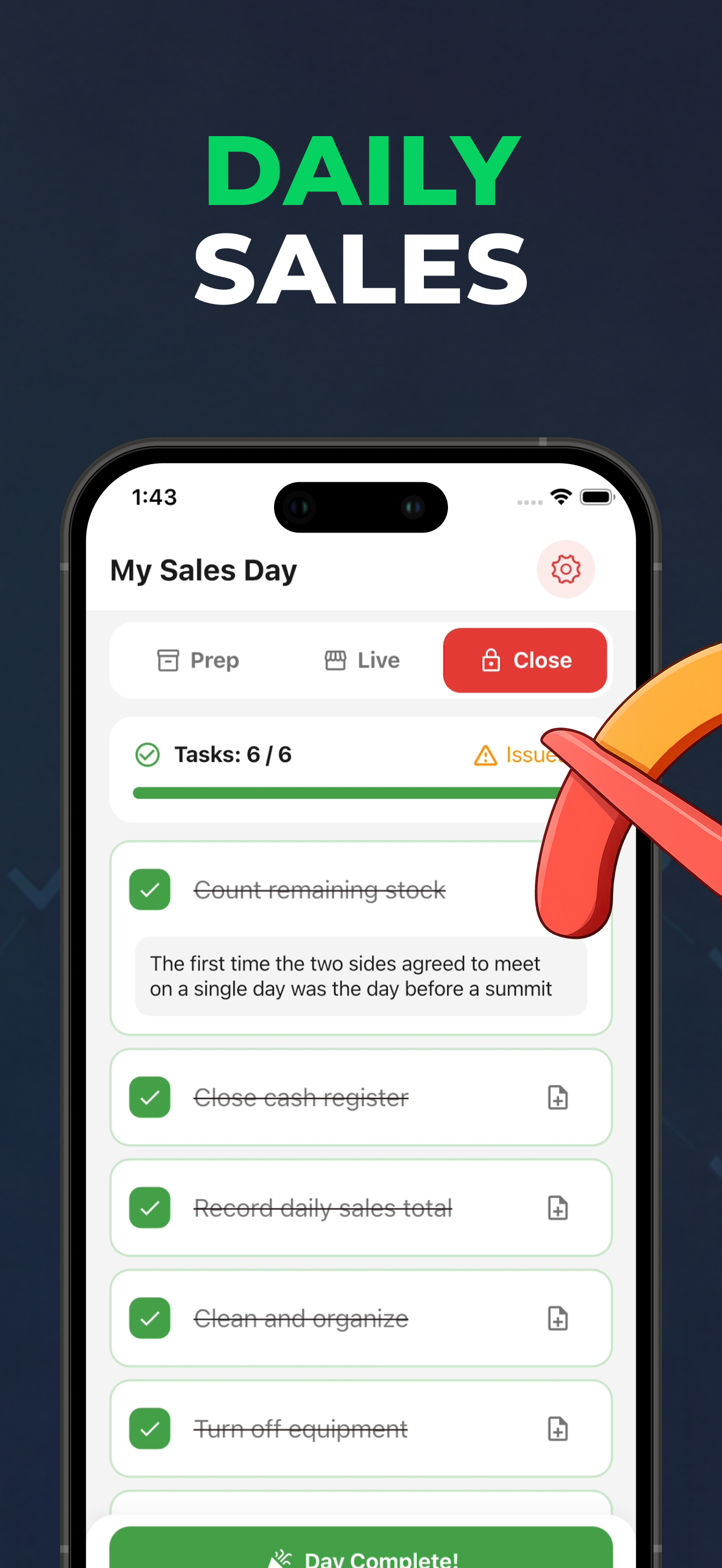 My Sales Day Checklist