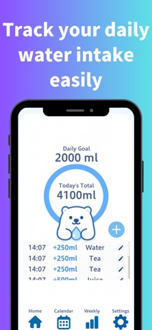 Hydrate Log-Water Intake Track iPhone screenshot