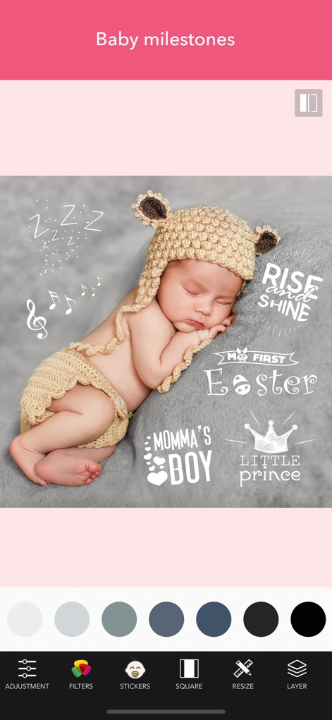 Pregnancy & Baby Milestone Art - baby-milestone-photo-stickers-editor