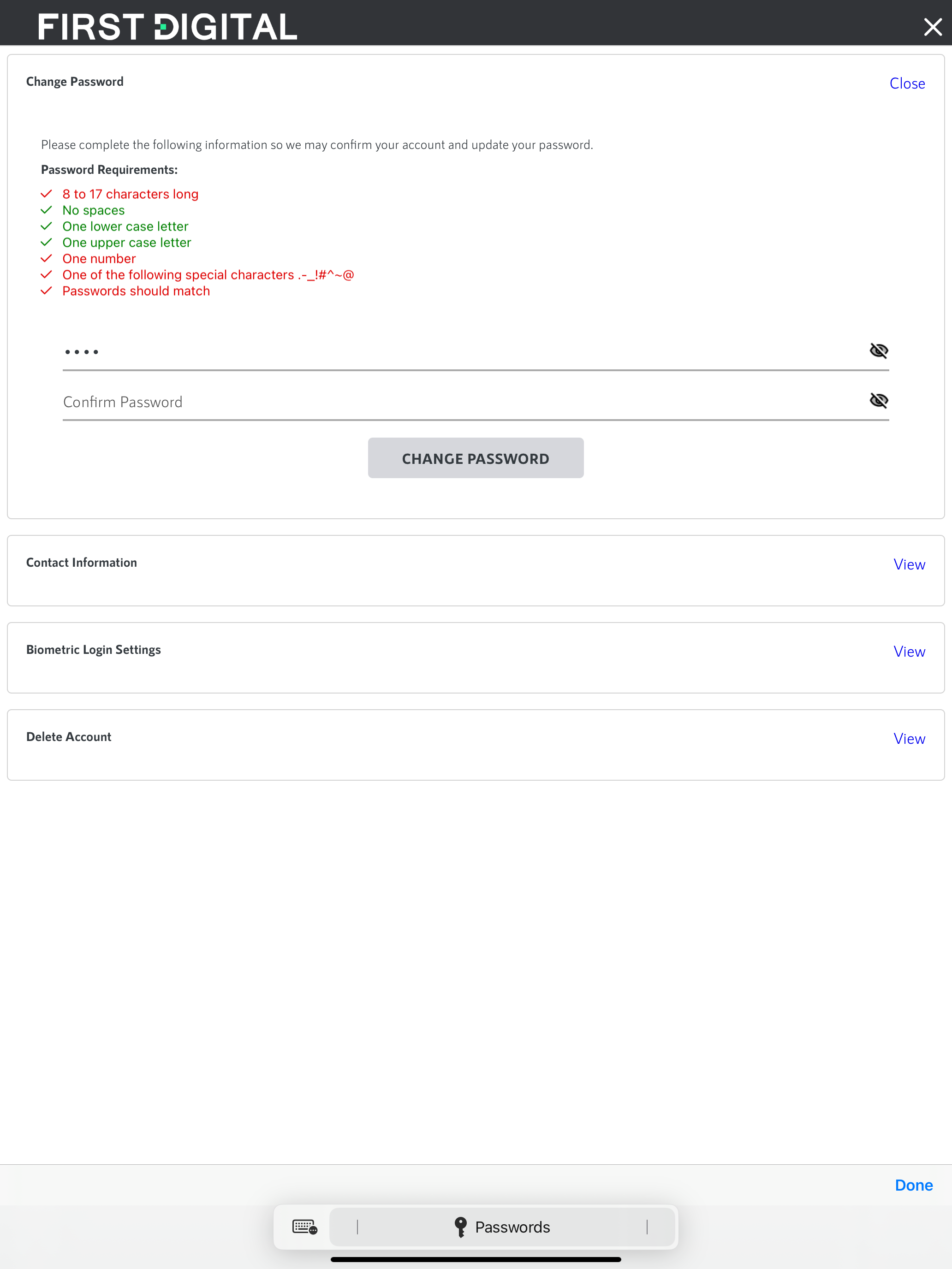 First Digital Card Mobile App