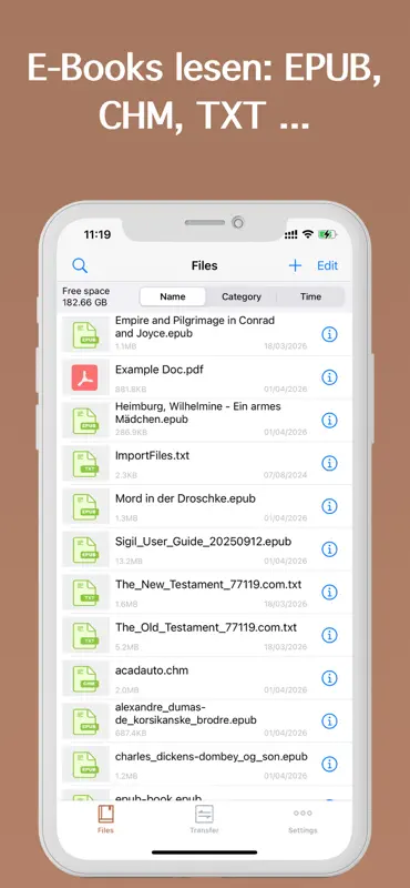 Epub Lecteur:lire chm,txt,pdf screenshot 1 of 5