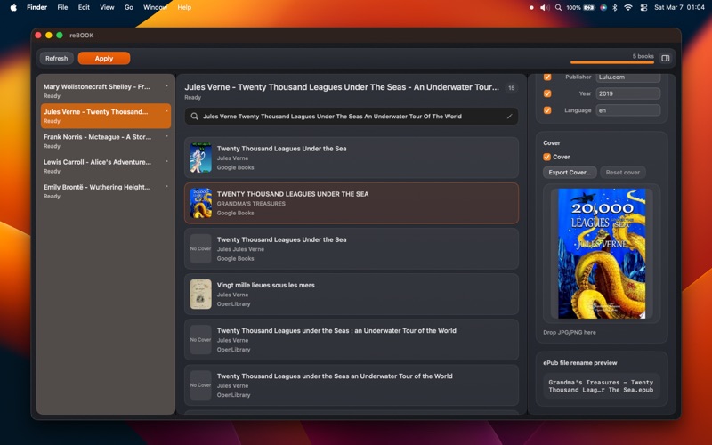 Screenshot #2 pour reBOOK. EPUB Metadata Editor