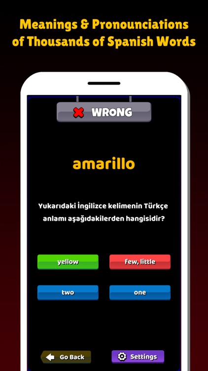 Spanish Words Learning Game