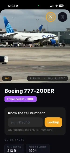 AeroSnap Aircraft Identifier screenshot 2
