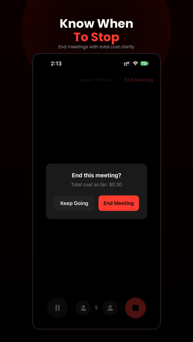 Screenshot #2 pour MeetBurn: Meeting Cost Timer