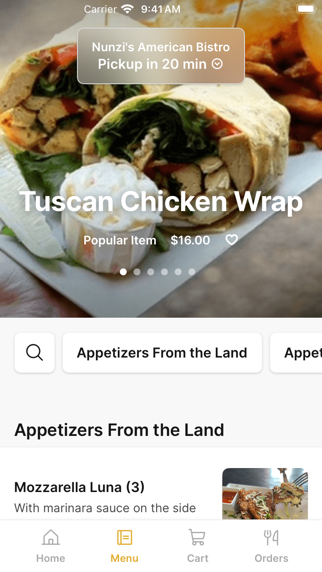 Nunzi's American Bistro iPhone screenshot 2 - Food & Drink app