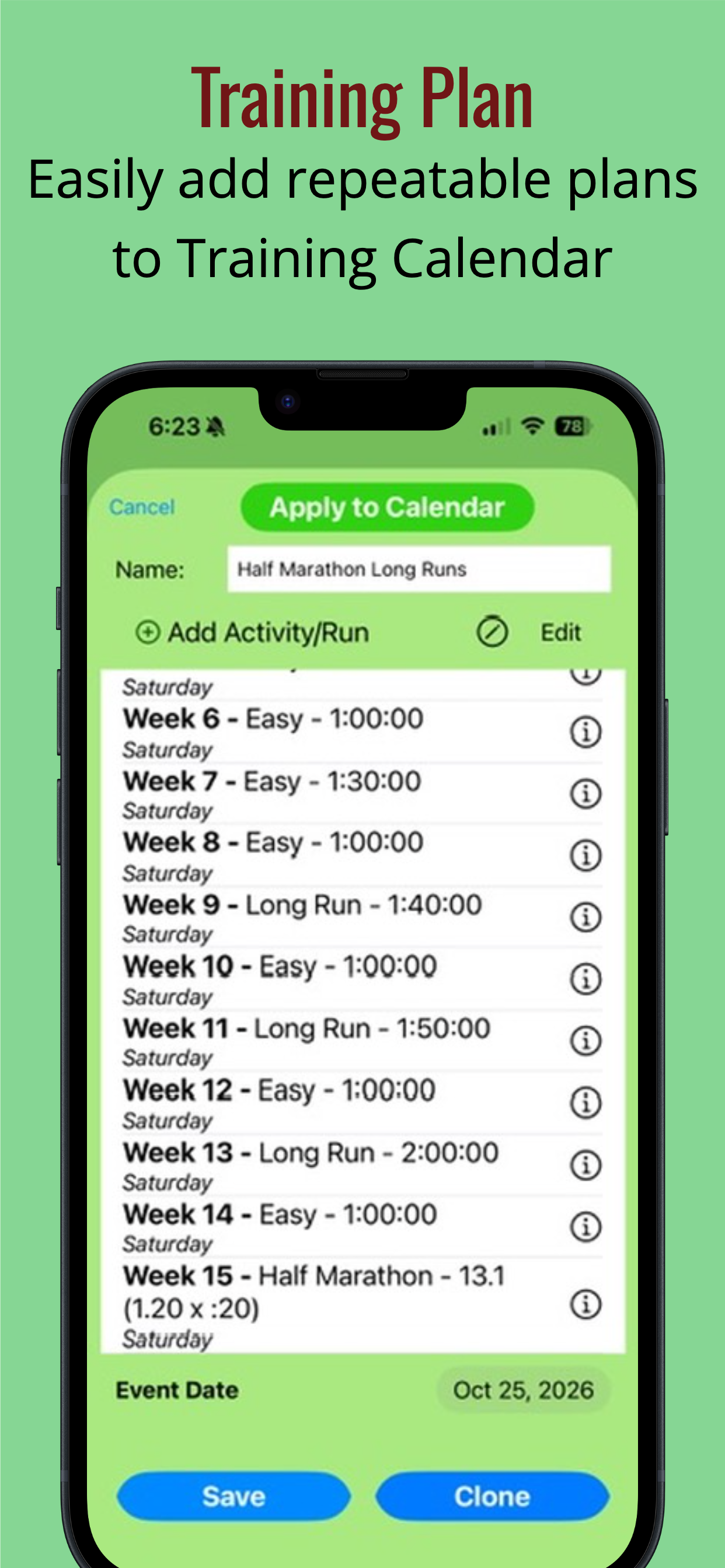 Custom Running Intervals