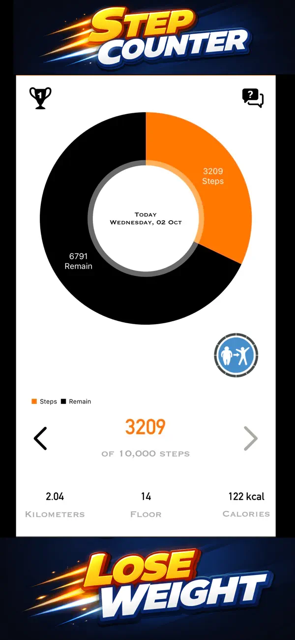 Screenshot #1 pour Step counter - Weight loss