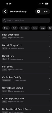 GainLog: HIT Workout Tracker screenshot