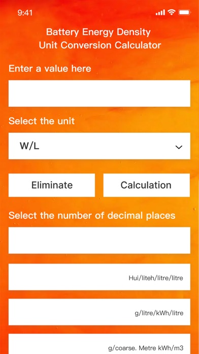 Screenshot #1 pour Battery Energy Density Convert