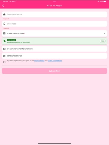 Unlock T-Mbile Network Device iPad screenshot