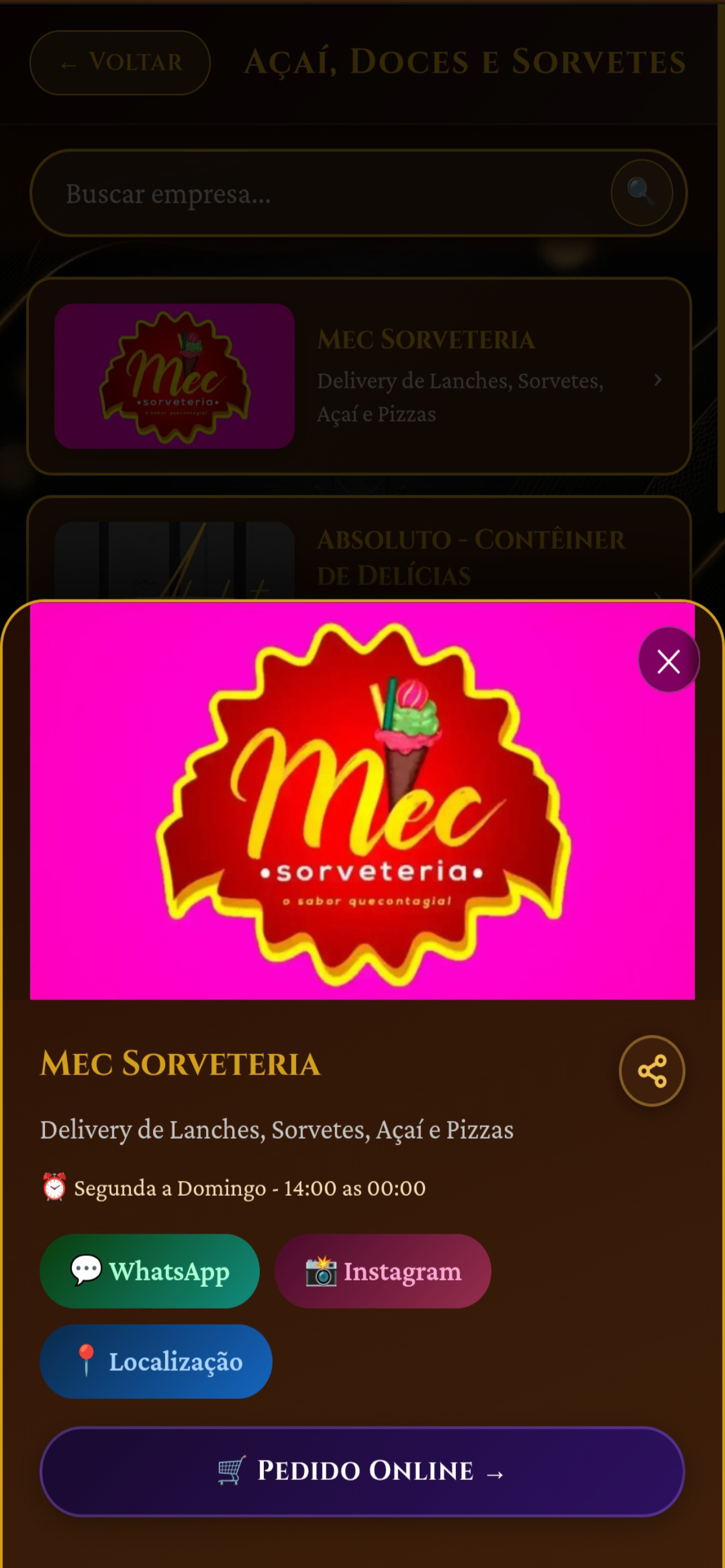 Guia Vip: Delivery, Táxi