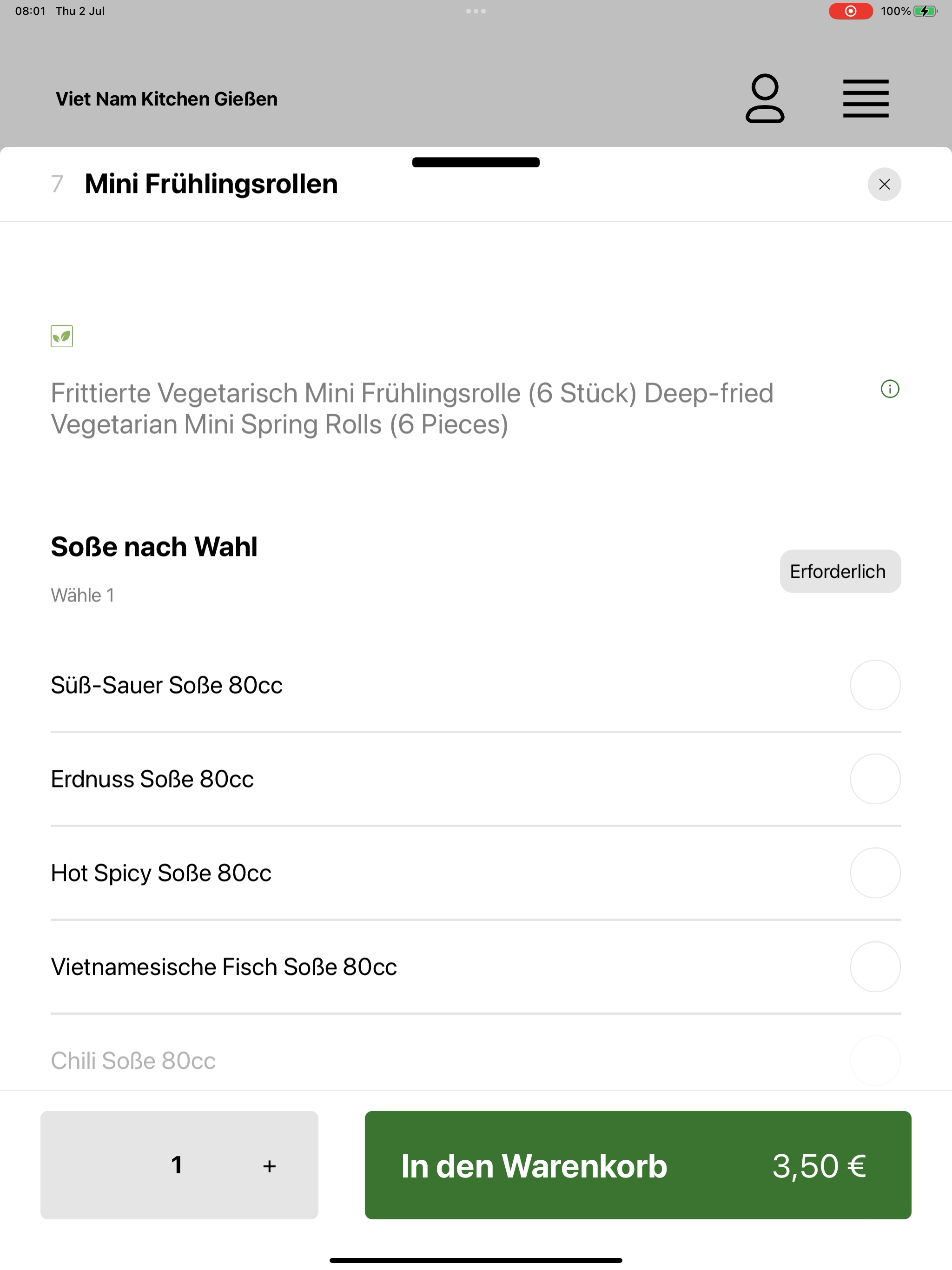 Viet Nam Kitchen Gießen screenshot 16