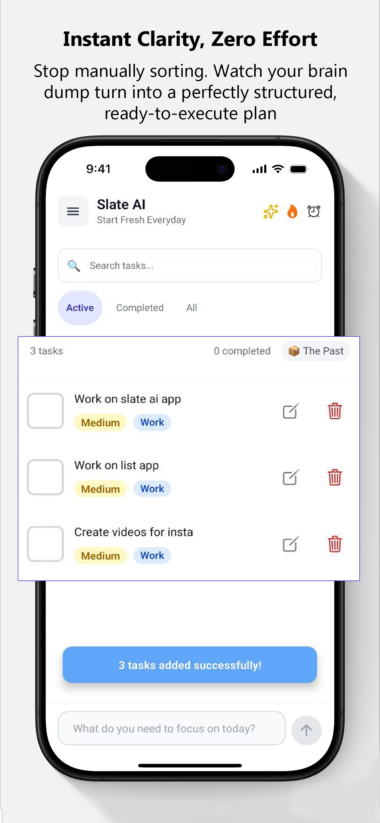 Slate AI: Daily Focus Planner