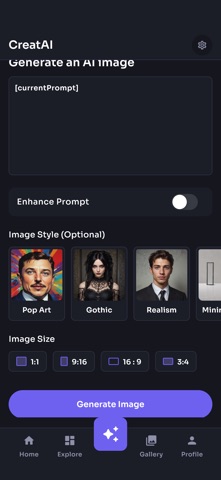 CreatAI iPhone screenshot