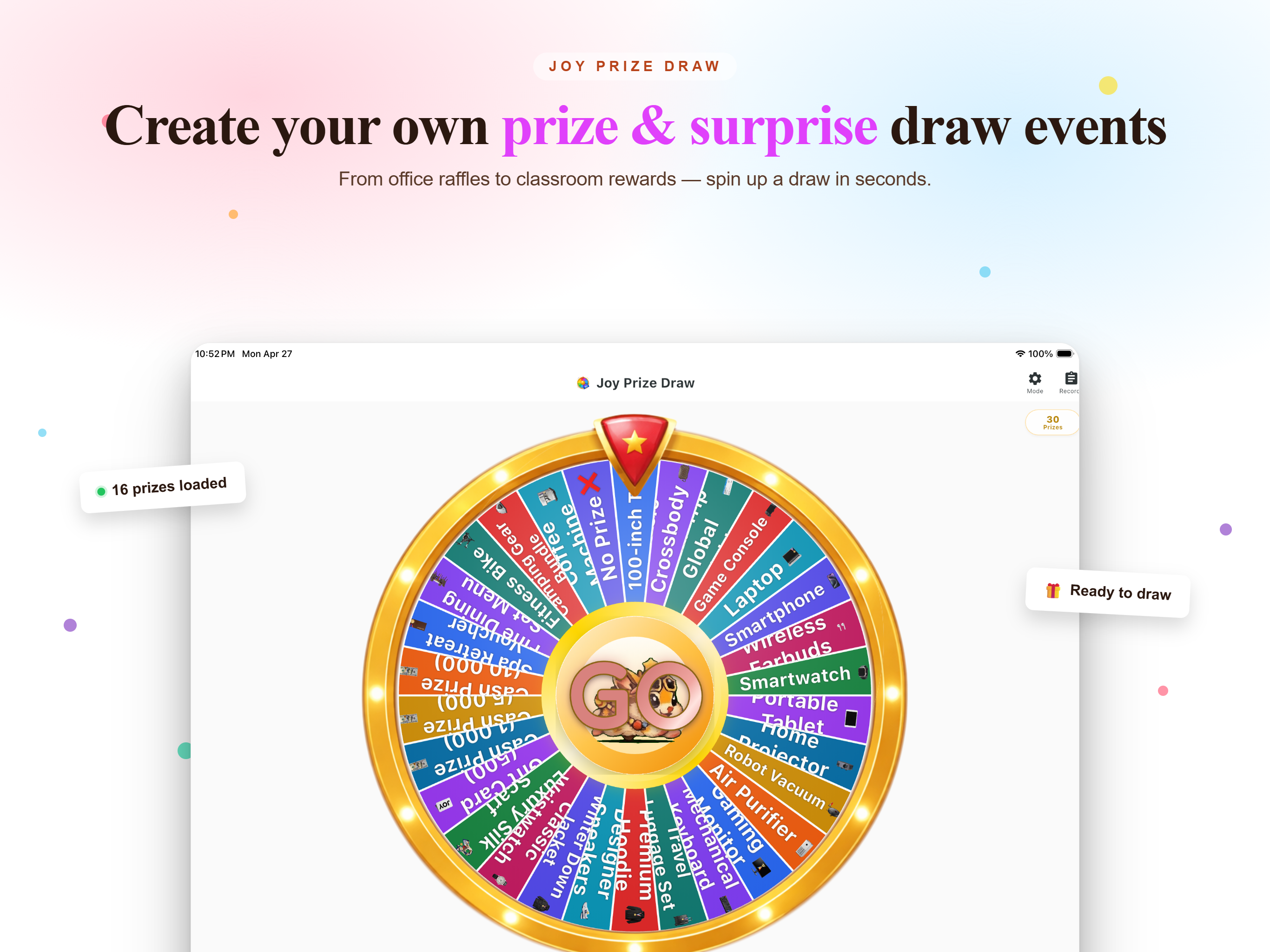 Joy Prize Draw