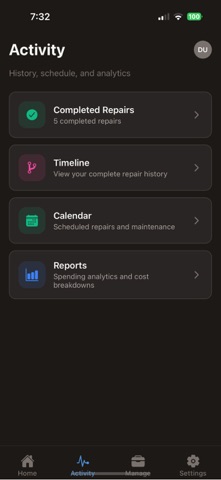 RepairRadar: Home Repair Log screenshot