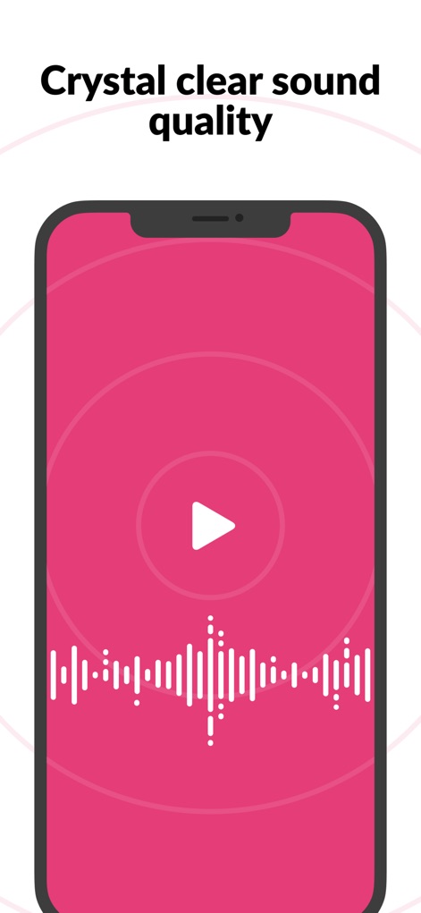 Call Recorder - Cube ACR - Experience superior audio quality, visually represented by a detailed waveform visualization and a simple play button.