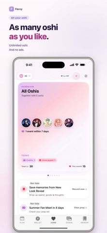 Favvy: Fan Life Tracker screenshot