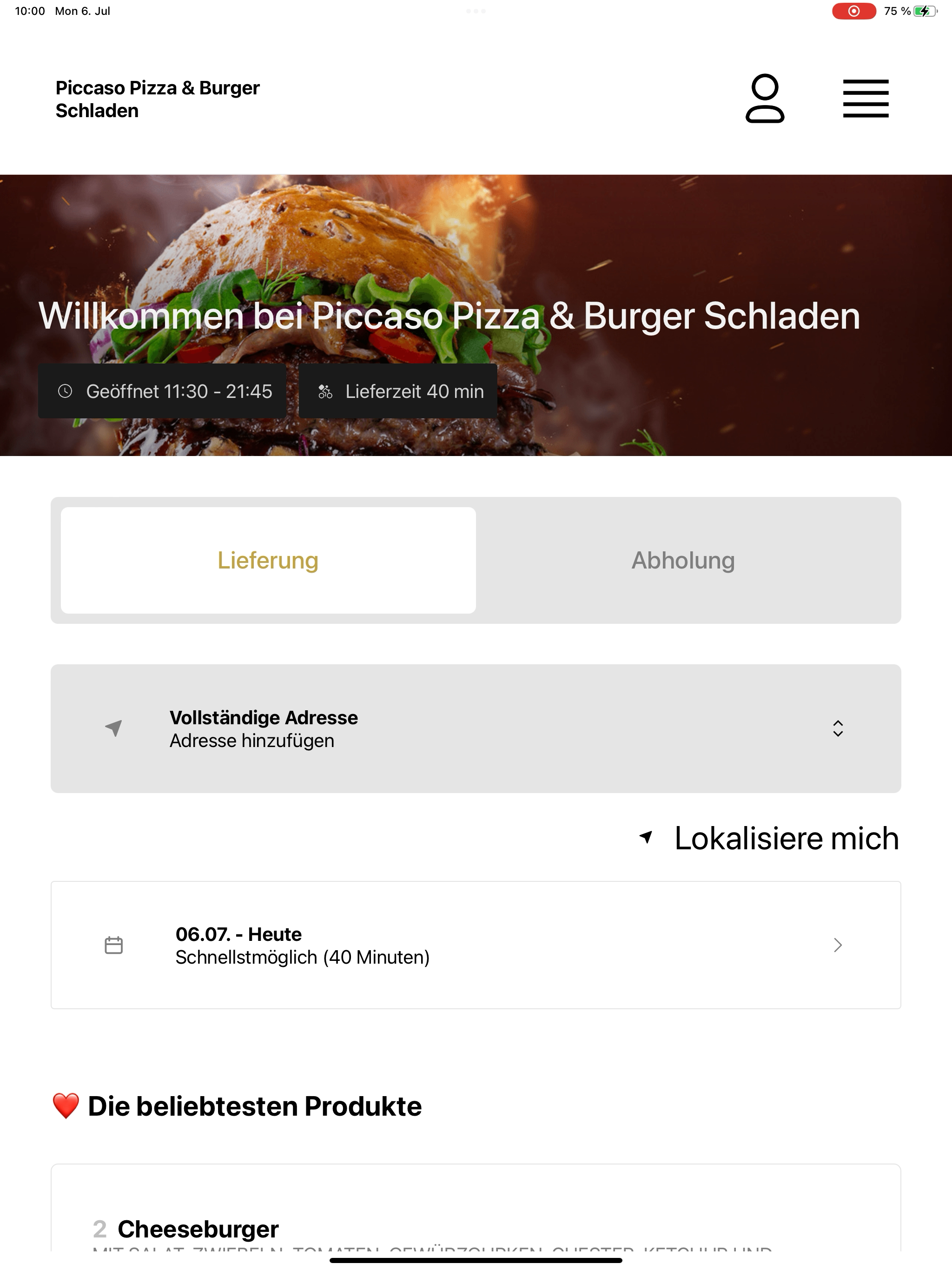 Piccaso Pizza Burger Schladen screenshot 10