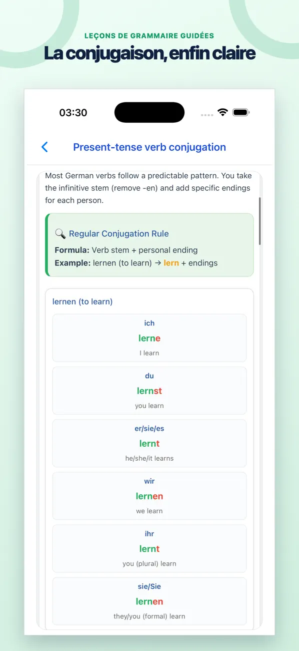 Screenshot #2 pour German Verb Tenses