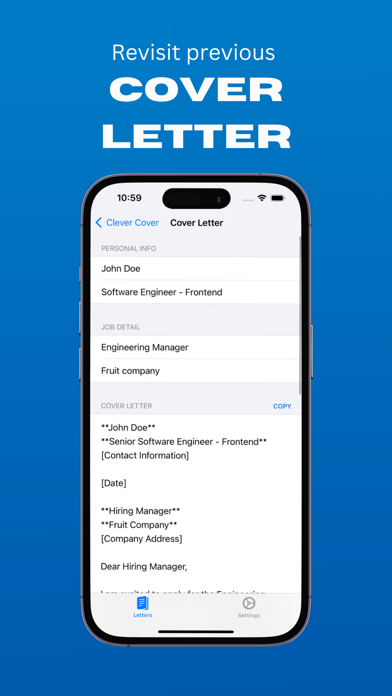 Cover Letter Creator, Clover Screenshot