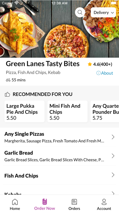 Green Lanes Tasty Bites. Screenshot