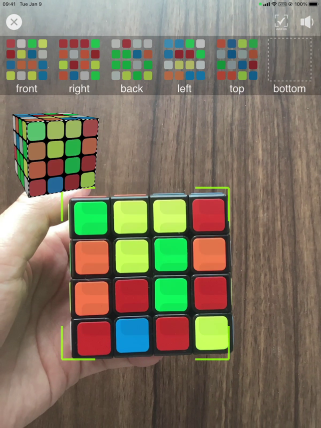 ‎Captura de tela do solucionador de cubos de Rubik em 3D