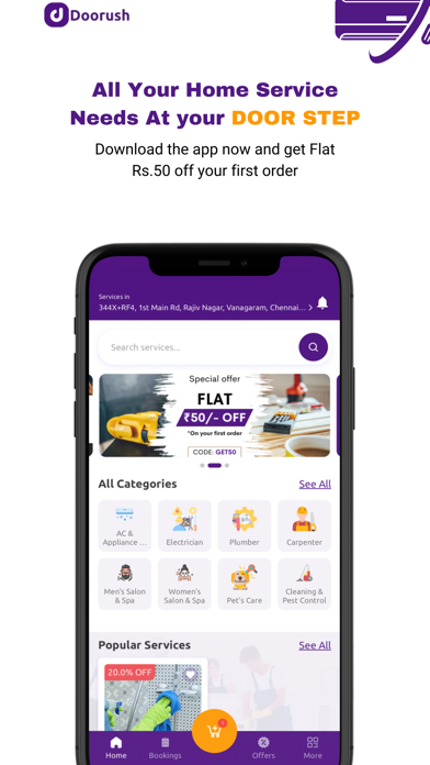 Doorush - Services at Home Screenshot