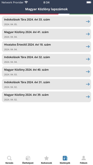 Jogszabálytár Screenshot