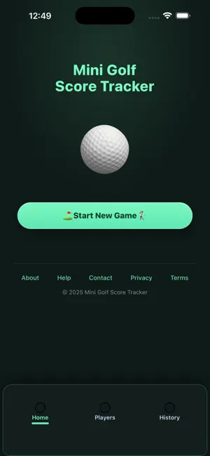 Mini Golf Score Tracker screenshot 1