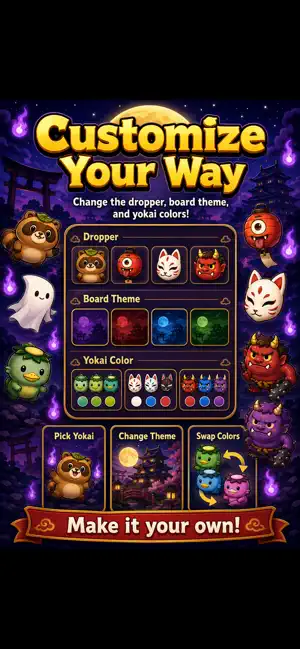 Yokai Merge - Drop & Evolve screenshot 1