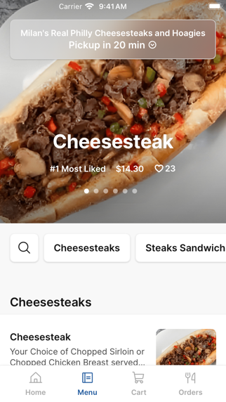 Milan's Real Philly iPhone screenshot 2 - Food & Drink app