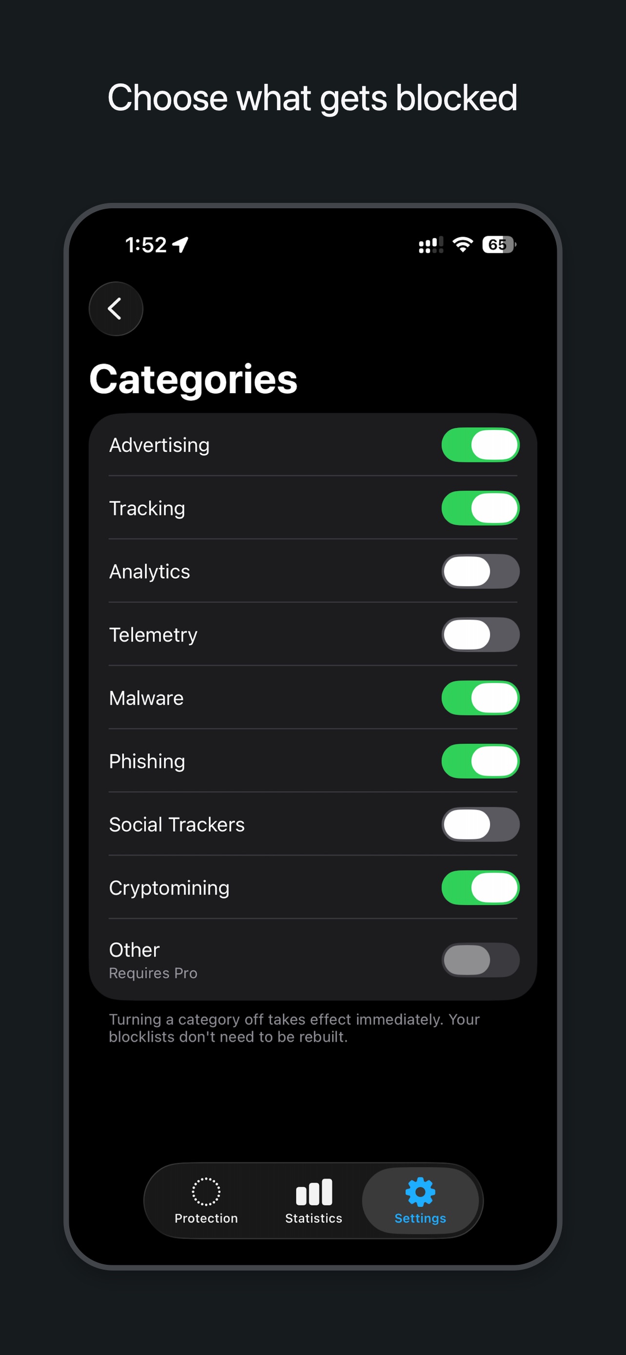 Screenshot 1 of Nox — Ad & Tracker Blocker