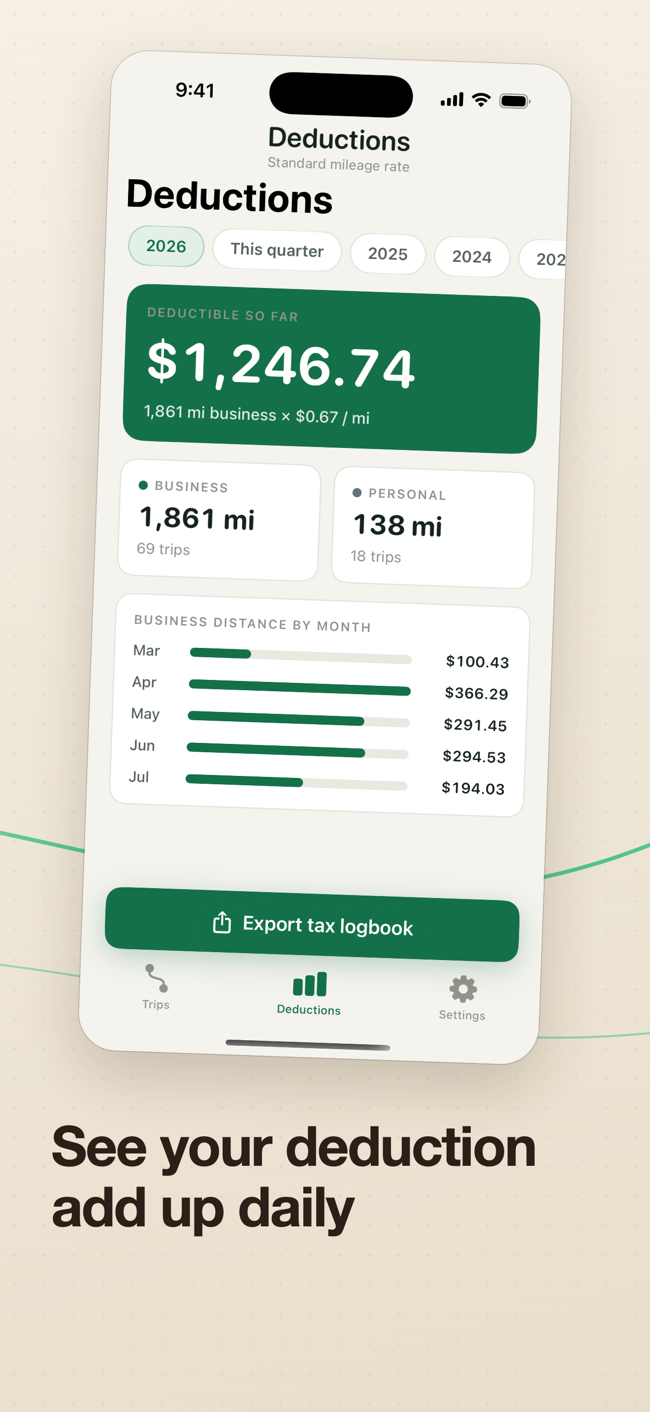Milvo: Auto Mileage Tracker screenshot 2
