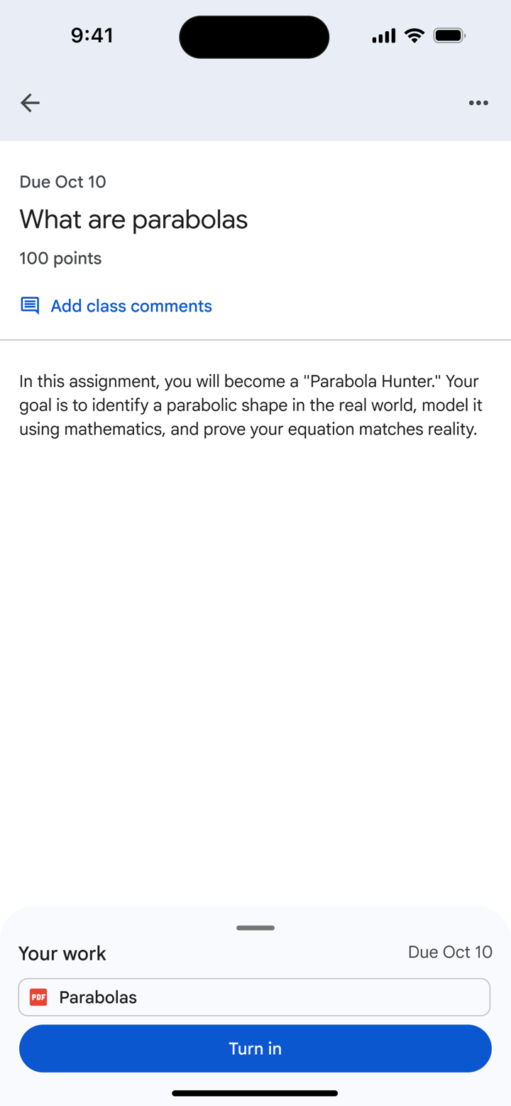 Google Classroom screenshot 7