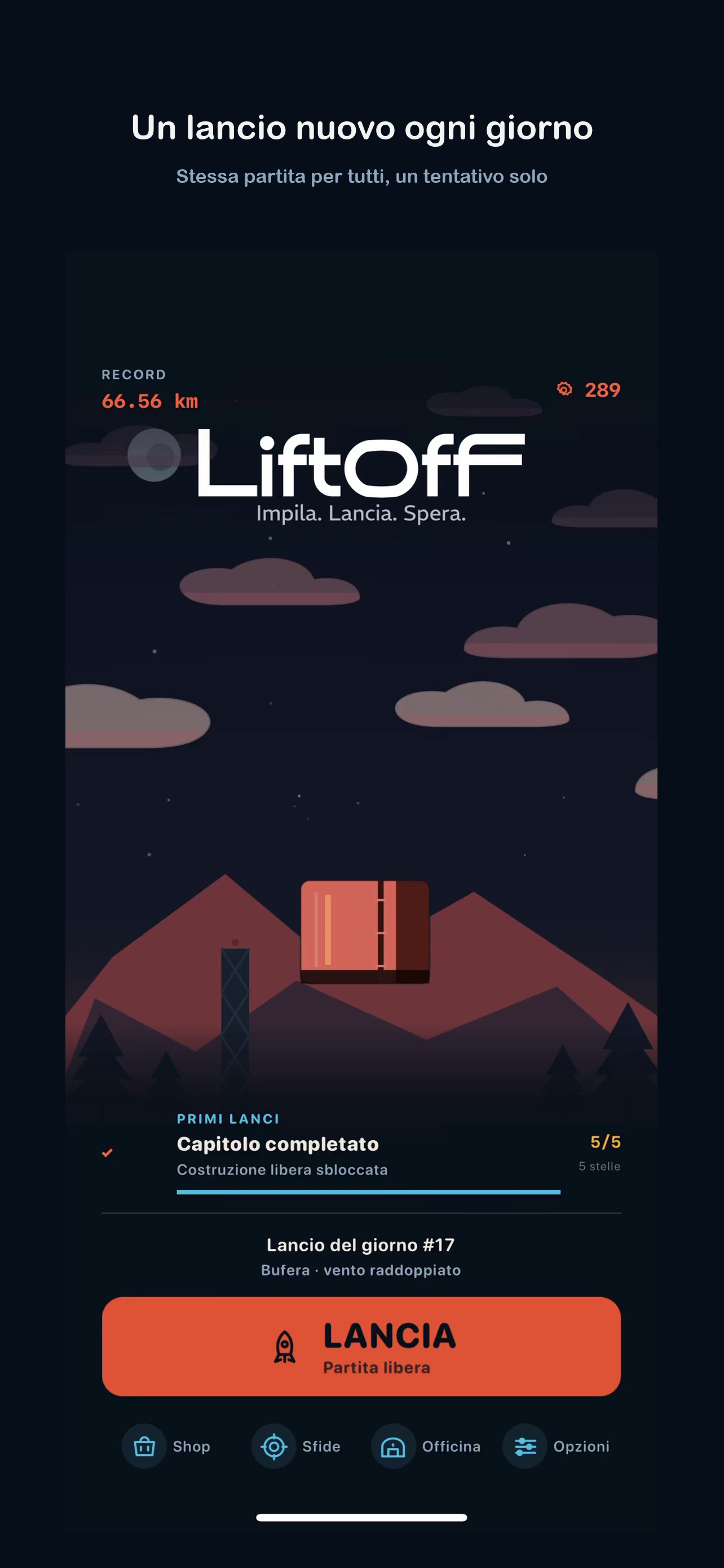 Screenshot 1 of LIFTOFF - Impila e Lancia