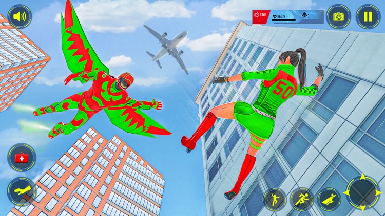 Flying Hero City Rescue Game screenshot-6