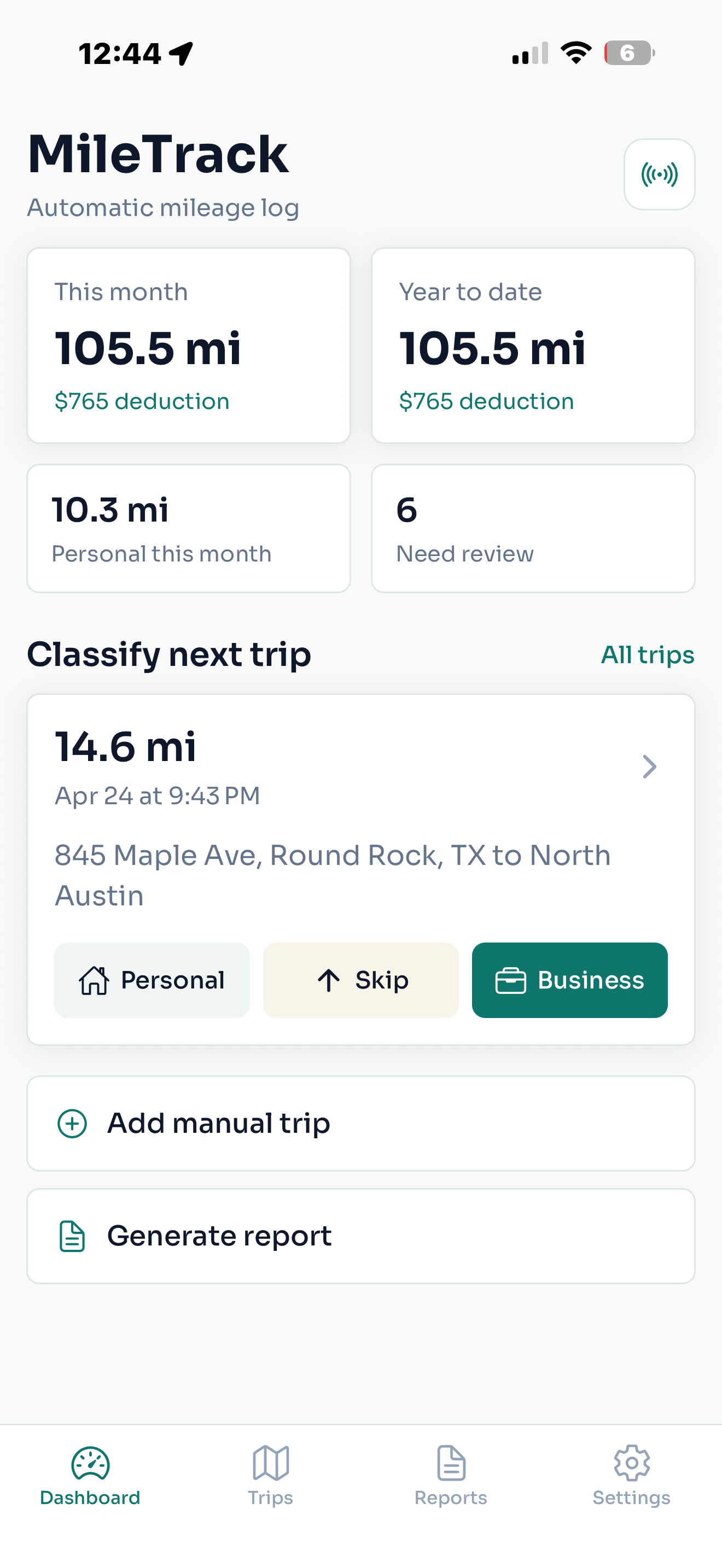 MileTrack: Mileage Log & Tax