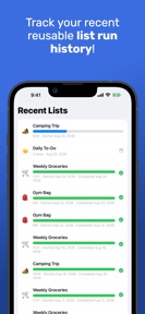 Checklist: Reusable Lists screenshot