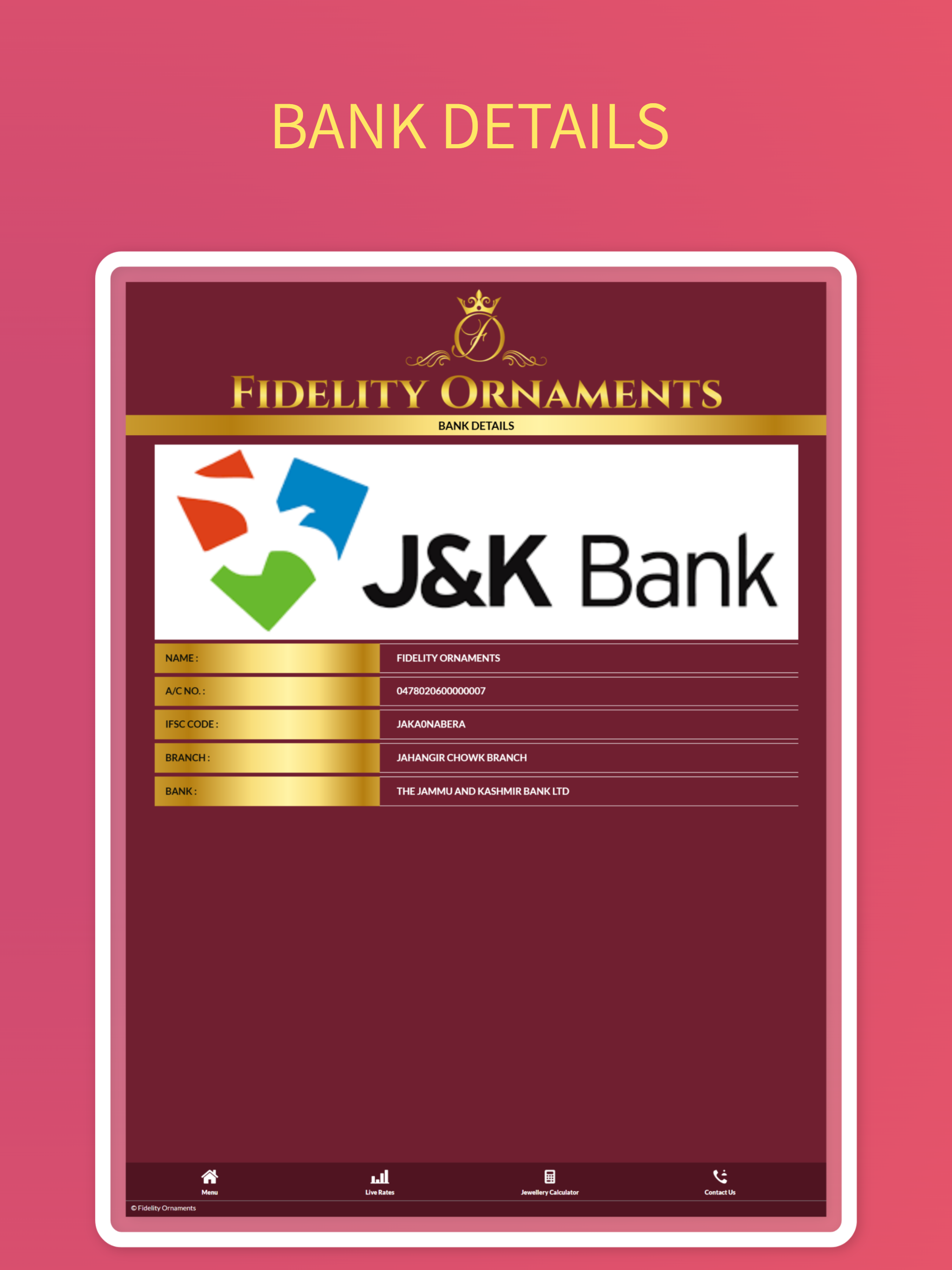 Fidelity Ornaments