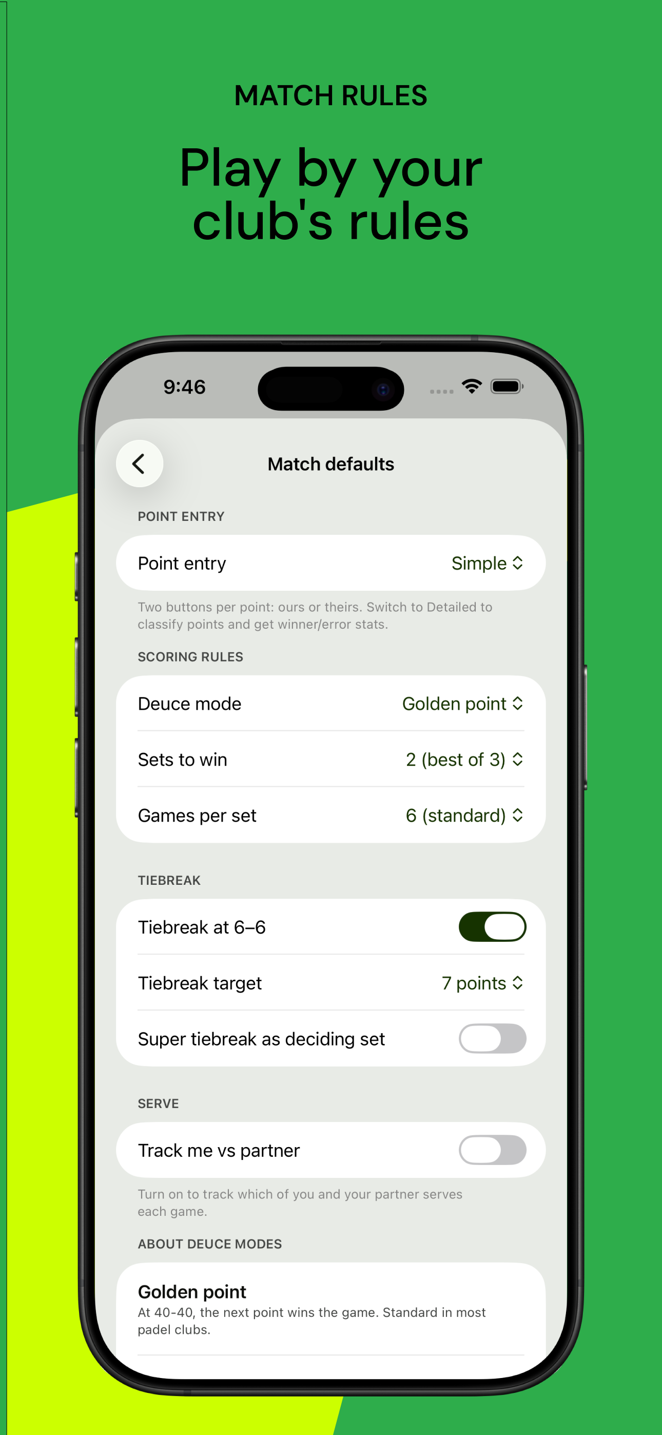 Padelyst: Scoring & Matches
