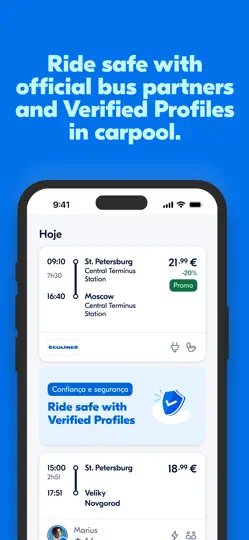 Скриншот BlaBlaCar: карпулинг и автобус на iPhone 5