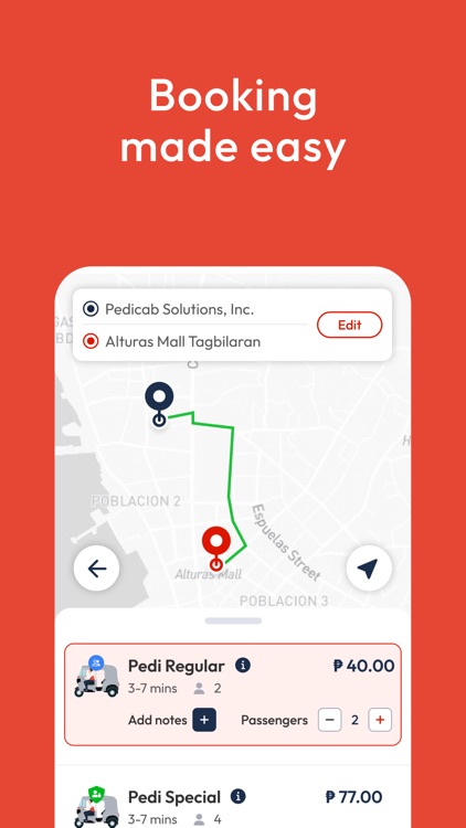 Pedi App - Request a Ride